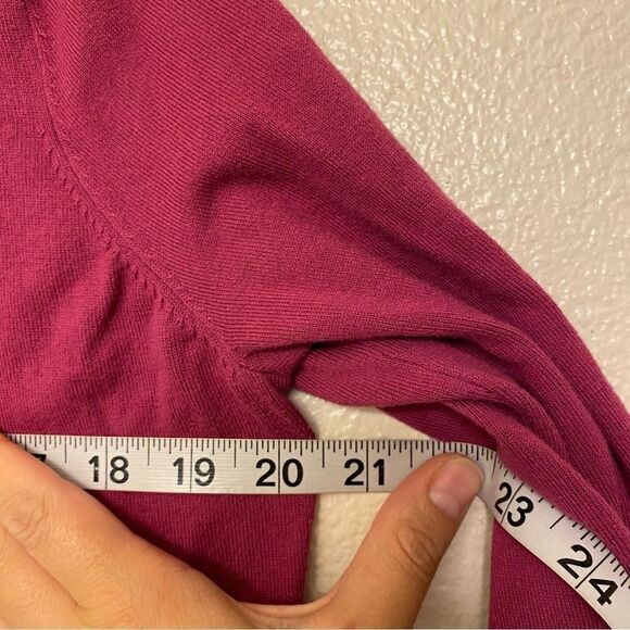 Lands End cotton nylon button up cardigan sweater School uniform pink womans M - Picture 7 of 7